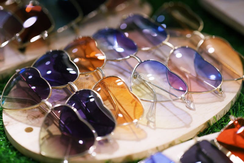 Close up of colorful sunglasses summer sun protection royalty free stock photography Close up of colorful sunglasses summer sun protection royalty free stock photography