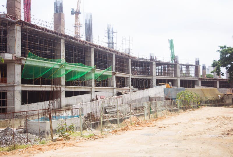 Close Up of Commercial Office Building Under Construction with