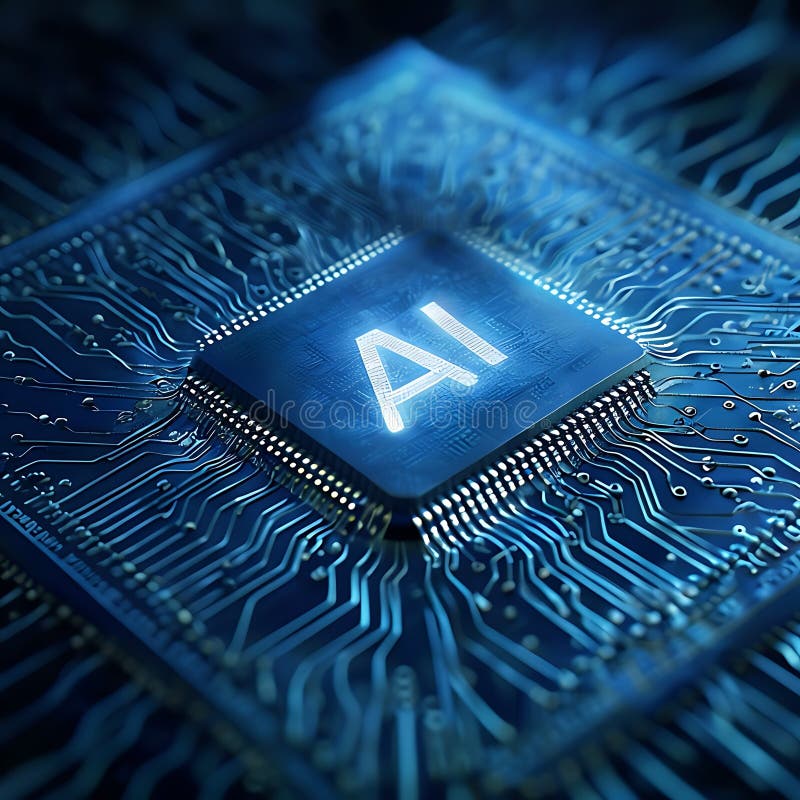 AI Chip, Artificial Intelligence Processor vector illustration