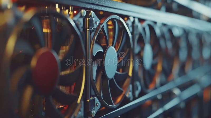 Close-up of computer cooling fans in a data center royalty free stock images