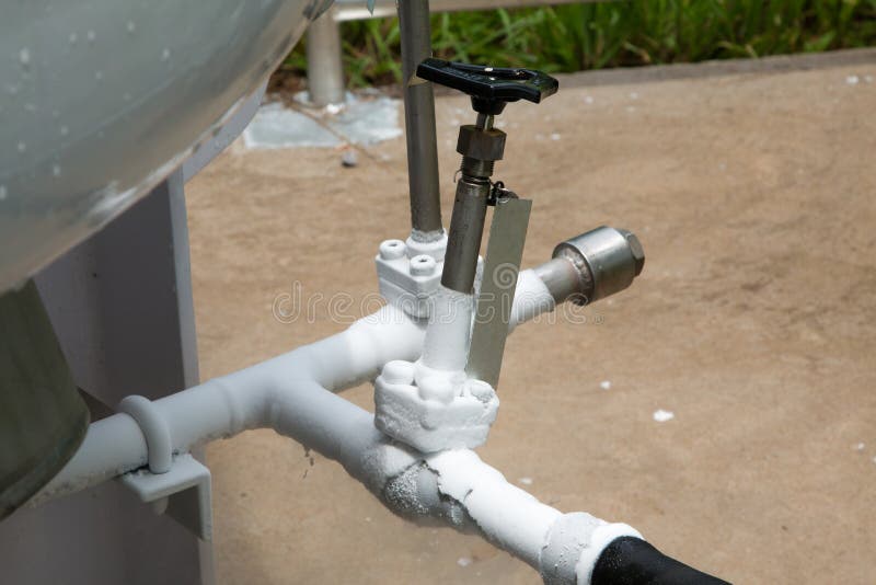 Close Up of Container with Liquid Nitrogen Stock Image Image of