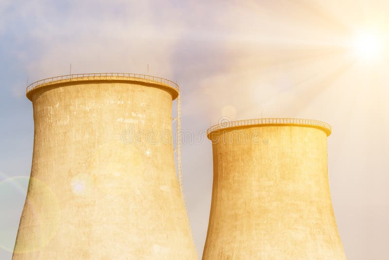 Close up of the cooling towers royalty free stock photos