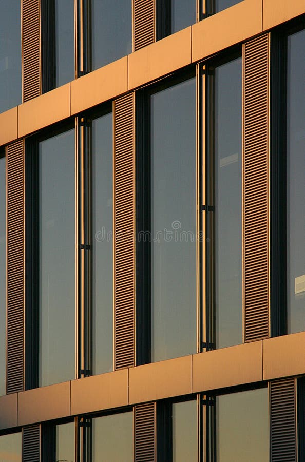 Close-up of a corporate building window