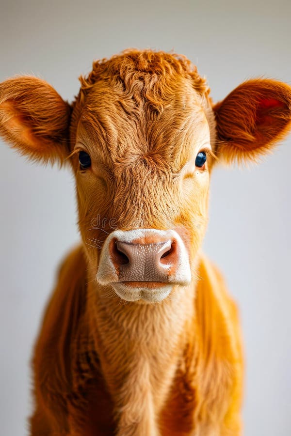 Close up of cow&#x27;s face with the cow looking directly into the camera. Generative AI. AI generated