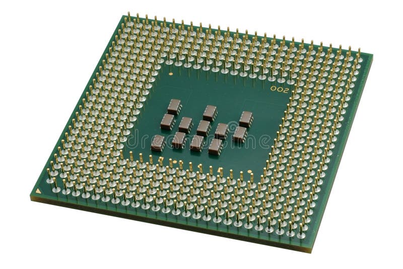 Close up of a CPU processor isolated on white. Large depth of field. Electrical calculations stock images, royalty-free photos and pictures