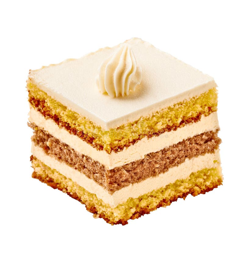Slice of white cream cake stock image. Image of isolated 8816439