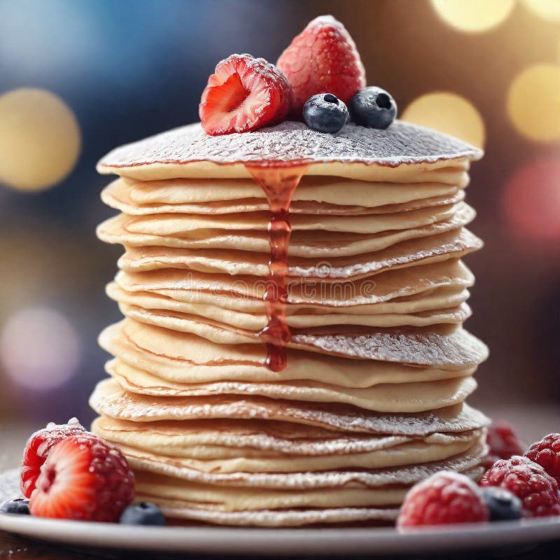 Close up of a crepe cake, foreground sharp with bokeh background. royalty free illustration