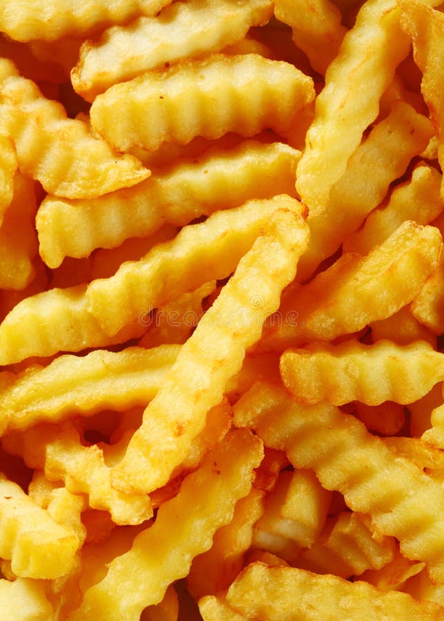 Close Up Crinkle-cut Golden Fried Potato Fries Stock Image - Image of ...