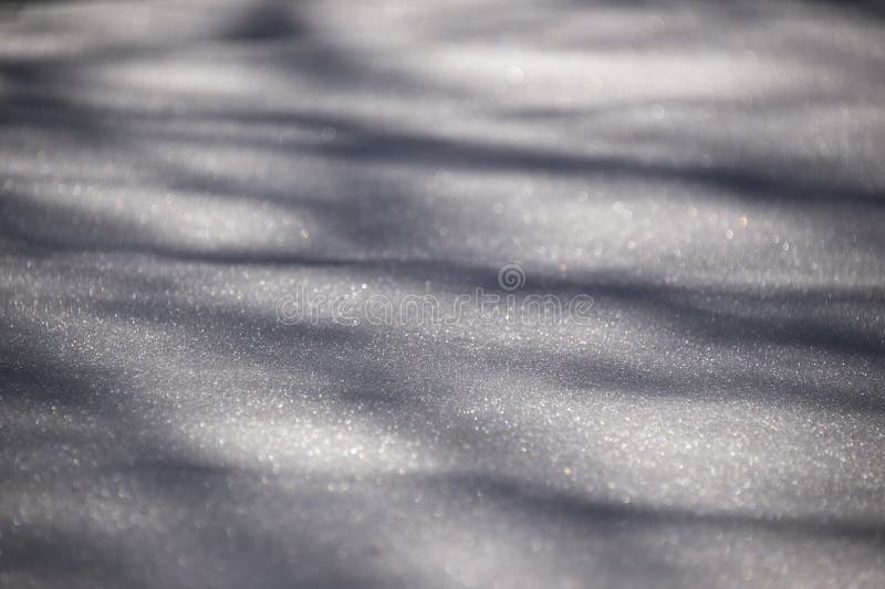 Snow with tree shadow patterns stock photography