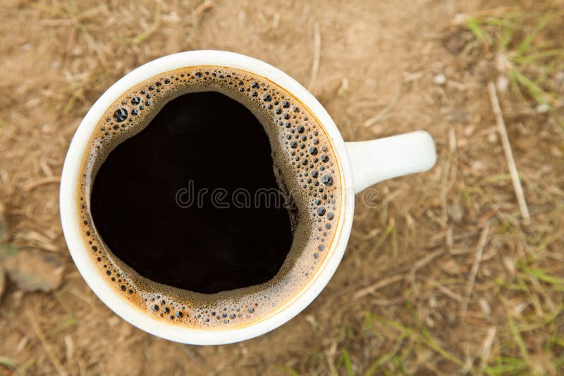 Close-up cup of fresh coffee