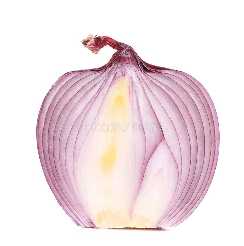 Close up of cut red onion