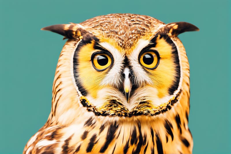 Close-up of a cute owl royalty free illustration