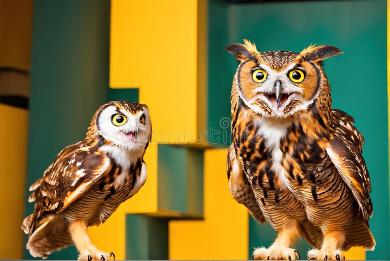 Close-up of a cute owl vector illustration