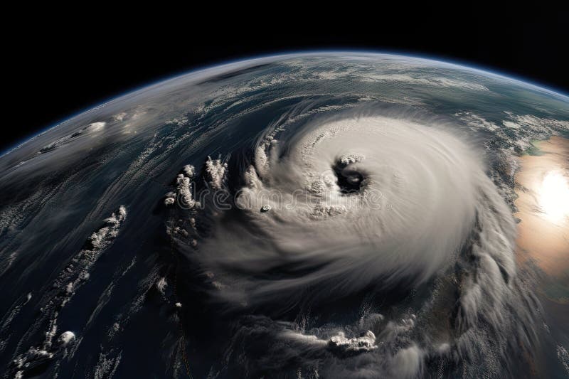 Close-up of Cyclone, Showing Its Powerful and Destructive Force Stock 