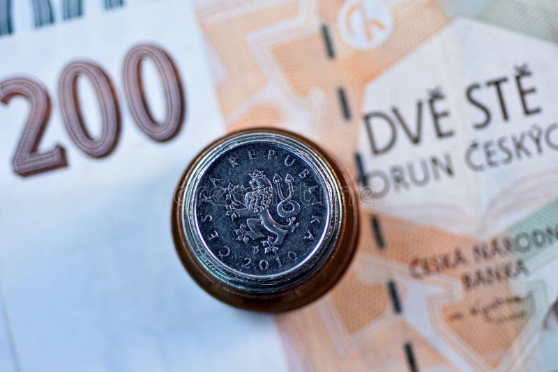 Close Up Czech Koruna Currency, Czech Republic Stock Photo Image of