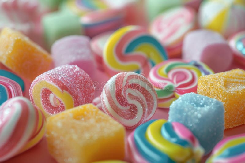 Closeup of a 3D Candy Texture Showcasing Bright Colors and Sugary(06)
