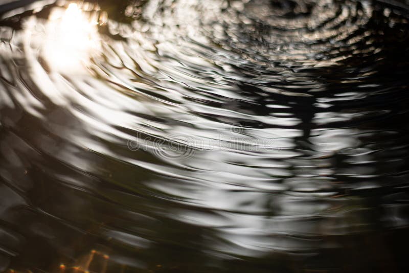 Close up Dark black Water wave surface abstract texture background stock photography