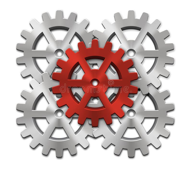 Close-up de engrenagens de máquinas ilustração royalty free