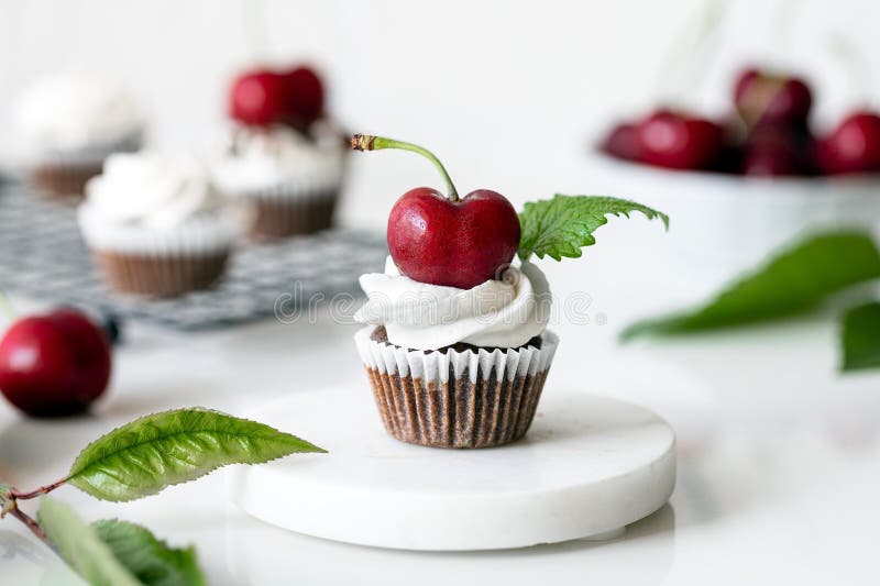A Close Up of a Decorated Muffin on a Plate Stock Image Image of