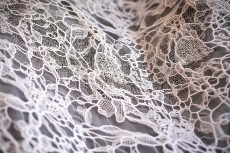 Close up of delicate patterns etched on undergarment fabric stock image