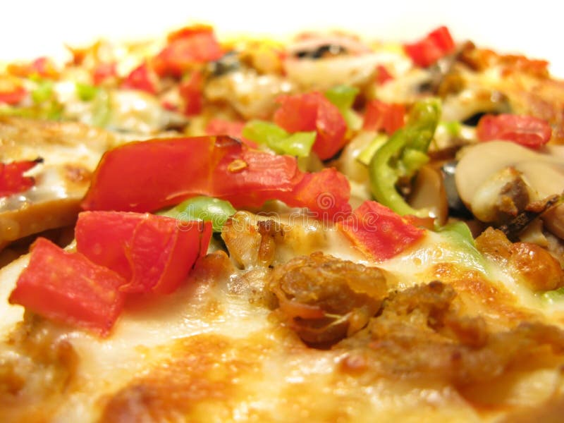 Pizza deliciosa em close-up foto de stock royalty free