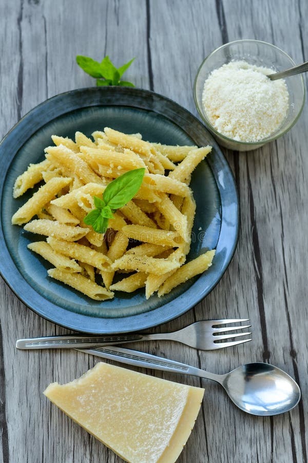 Penne with tuna fish stock image. Image of grated, fish - 113678451