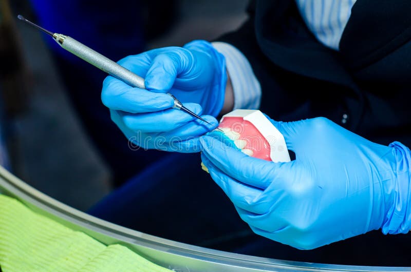 Closeup of Denture Manufacturing Process. Tooth Reconstruction Stock Photo Image of cosmetic