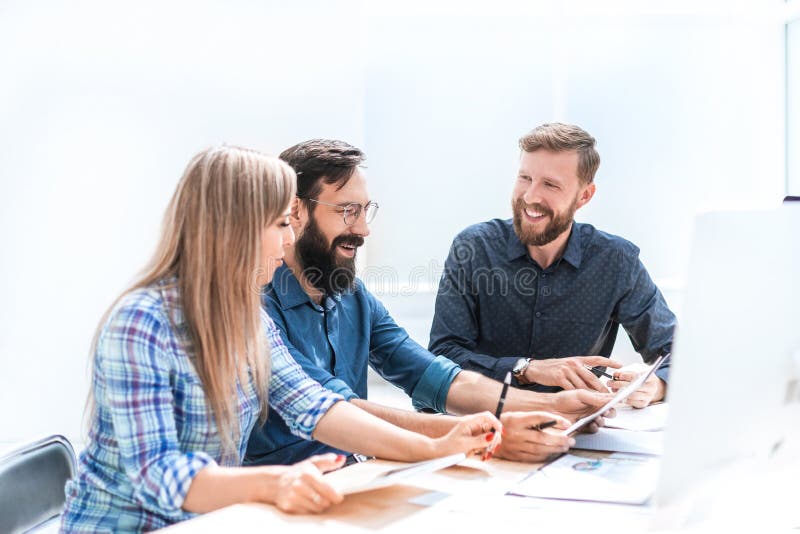 Close up. design team discussing new project. royalty free stock photography Close up. design team discussing new project. royalty free stock photography