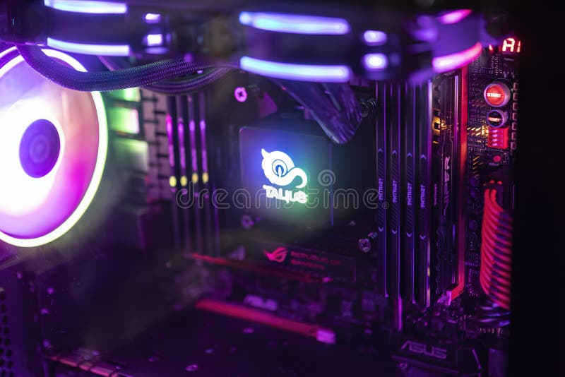 Inside Desktop PC Gaming and Water Cooling CPU with LED RGB Light Show  Status on Working Mode Stock Image - Image of modify, equipment: 151732609