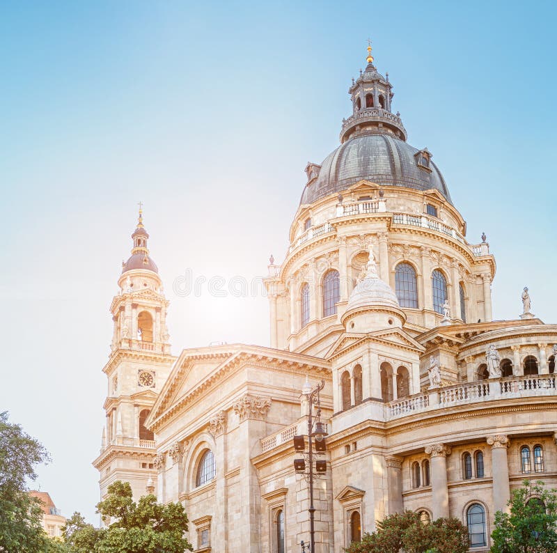 St. Stephen Basilica church in Budapest, Hungary. Main tourist attraction in the city