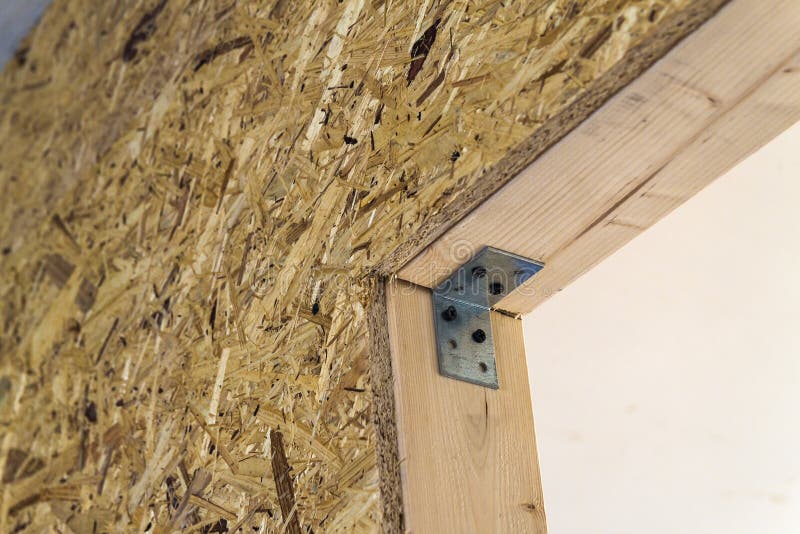 Close Up Detail Of House Construction Wooden Wall Elements. Interior