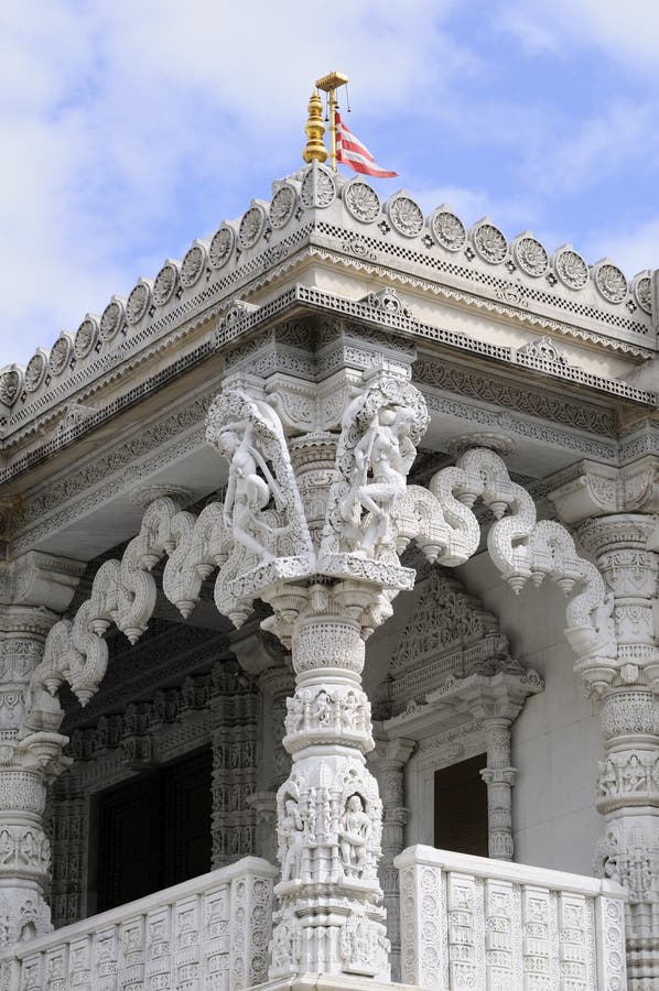 Close-up with details of indian temple