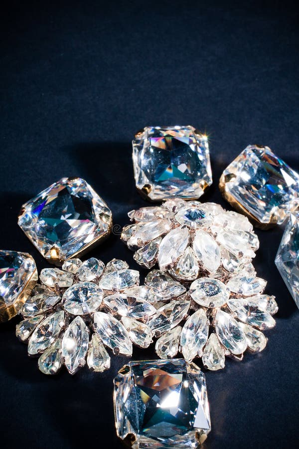 Close up on diamond jewels