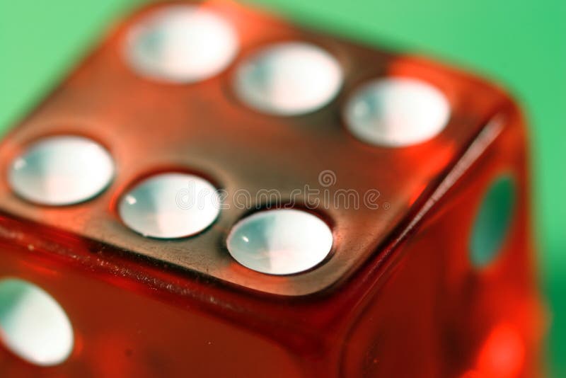 Close-up of dice with six