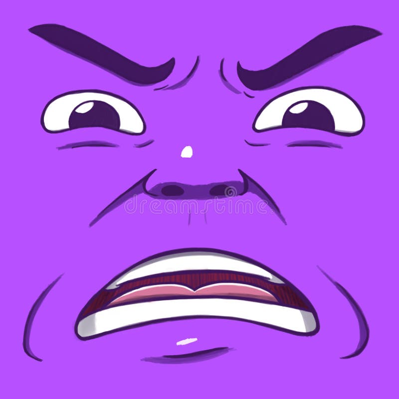 Disgusted Face Isolated in Purple Color Stock Illustration - Illustration  of aversion, avatar: 113265340