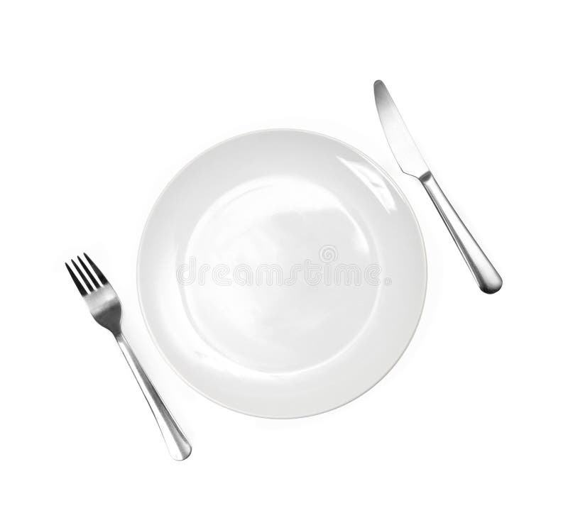 Diner Plate with Fork and Spoon Stock Image Image of starve, spoon