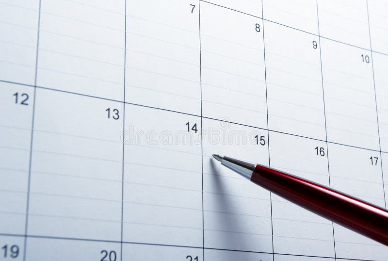 Close-up do calendário foto de stock