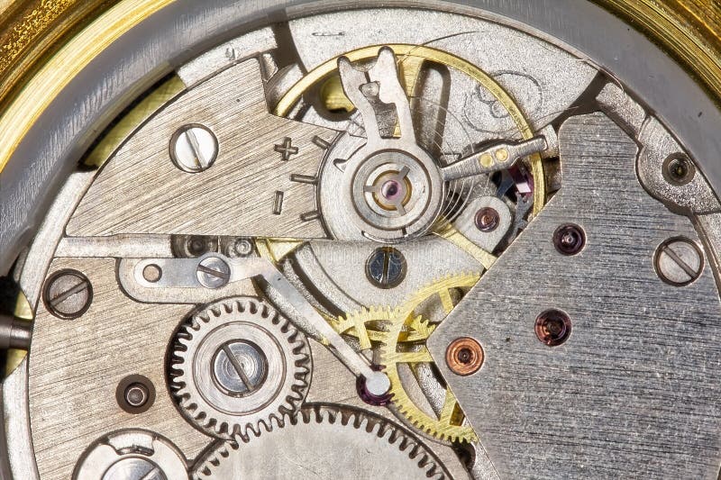 Closeup Do Maquinismo De Relojoaria Imagem de Stock Imagem de