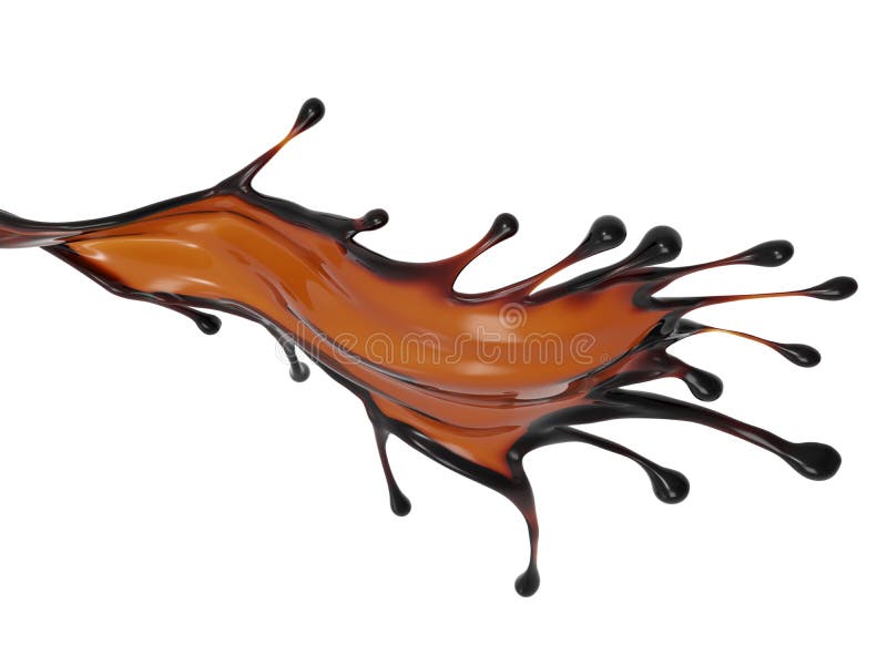 Close-up de um salpico ondulado de café preto ilustração stock