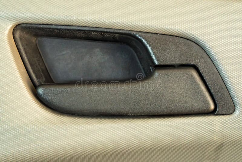 Modern Plastic Car Door Handle from Inside Close Stock Image Image of