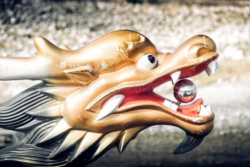 A Closeup of Dragon Boat Decorated Head Stock Photo Image of mouth