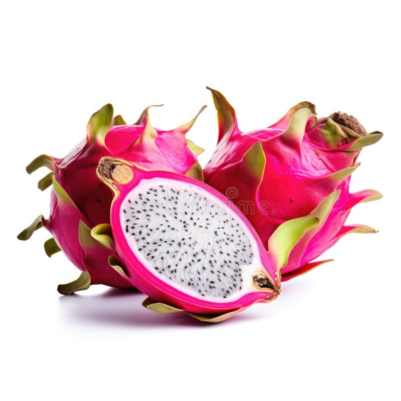 A Close Up of a Dragon Fruit Cut in Half Stock Image Image of close
