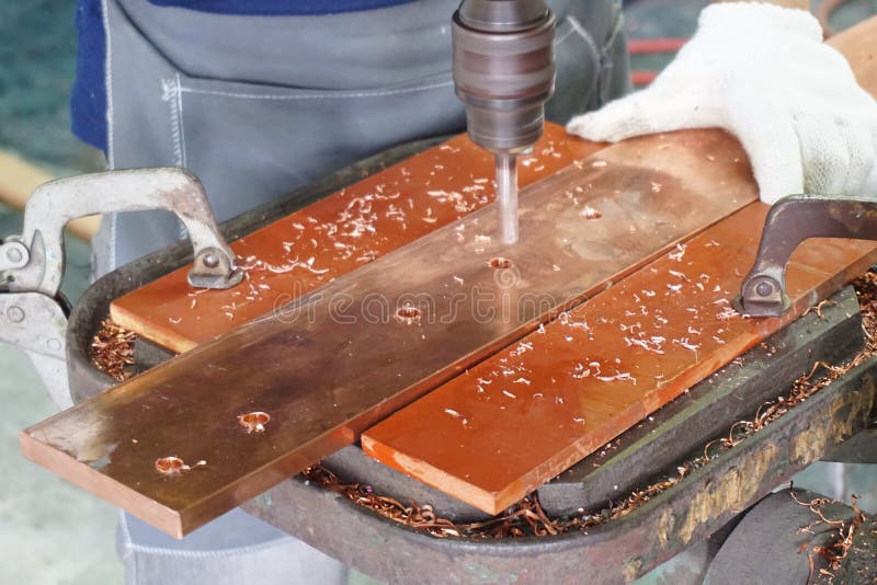 Drill copper plate stock photo. Image of heavy, drills 119293940