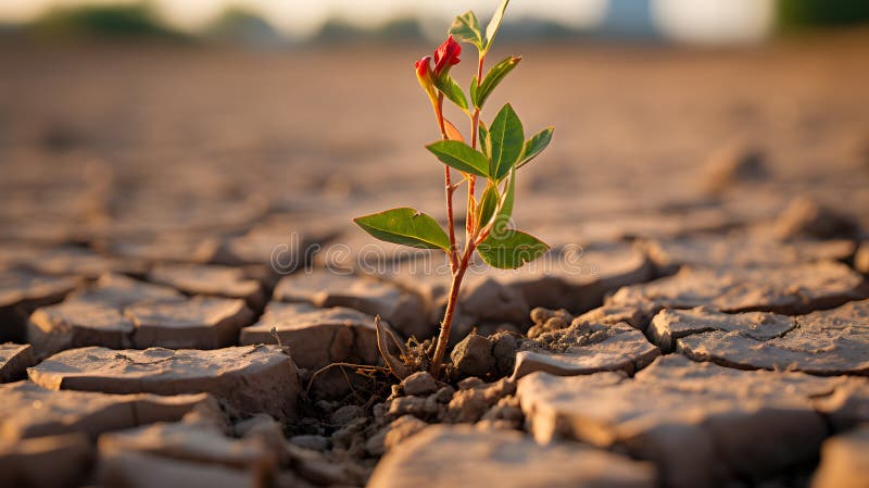 A close-up of drought-stricken crops and barren land, symbolizing the peril faced by agriculture and food security in the face of