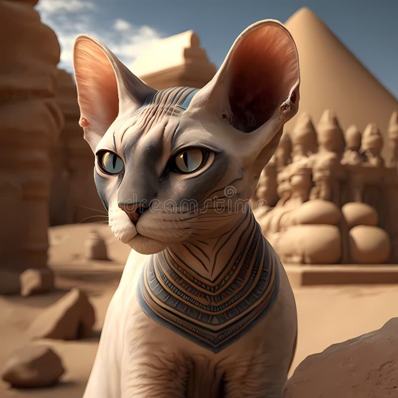 Egypt Cat Close Up. Generative AI Stock Illustration Illustration of