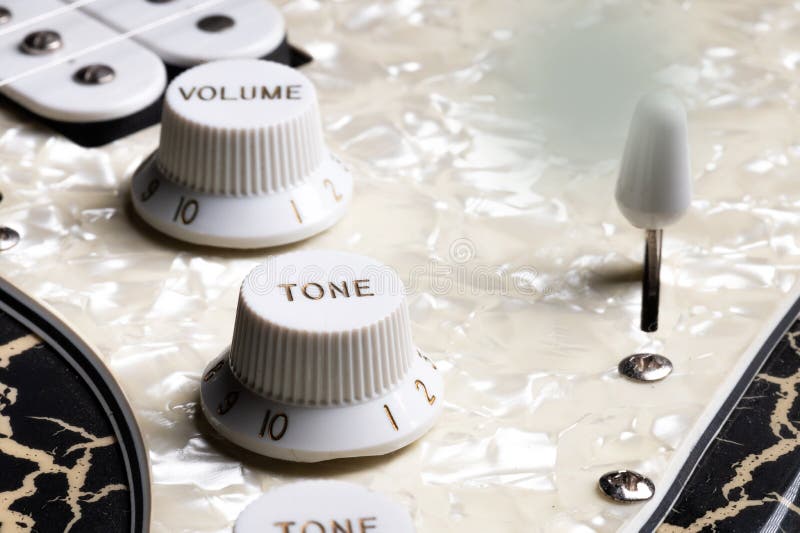 Closeup of Electric Guitar Pickups and Volume Knob Stock Image Image