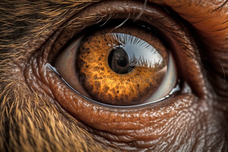 Close up of emonkey eyes stock illustration