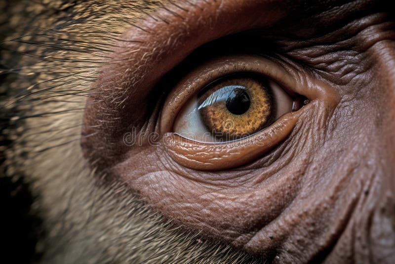 Close up of emonkey eyes stock illustration