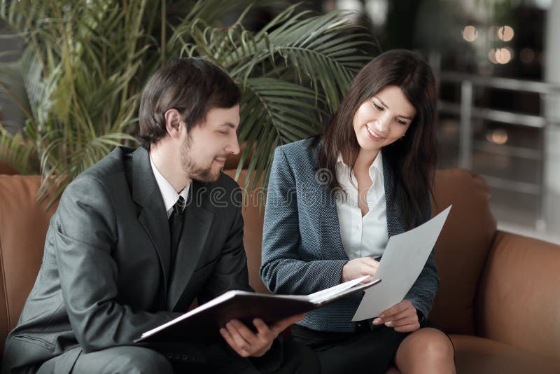 Close up. employees of the company discussing financial documents. royalty free stock photography Close up. employees of the company discussing financial documents. royalty free stock photography
