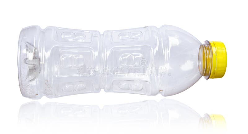 Close up of an empty used plastic bottle royalty free stock photos